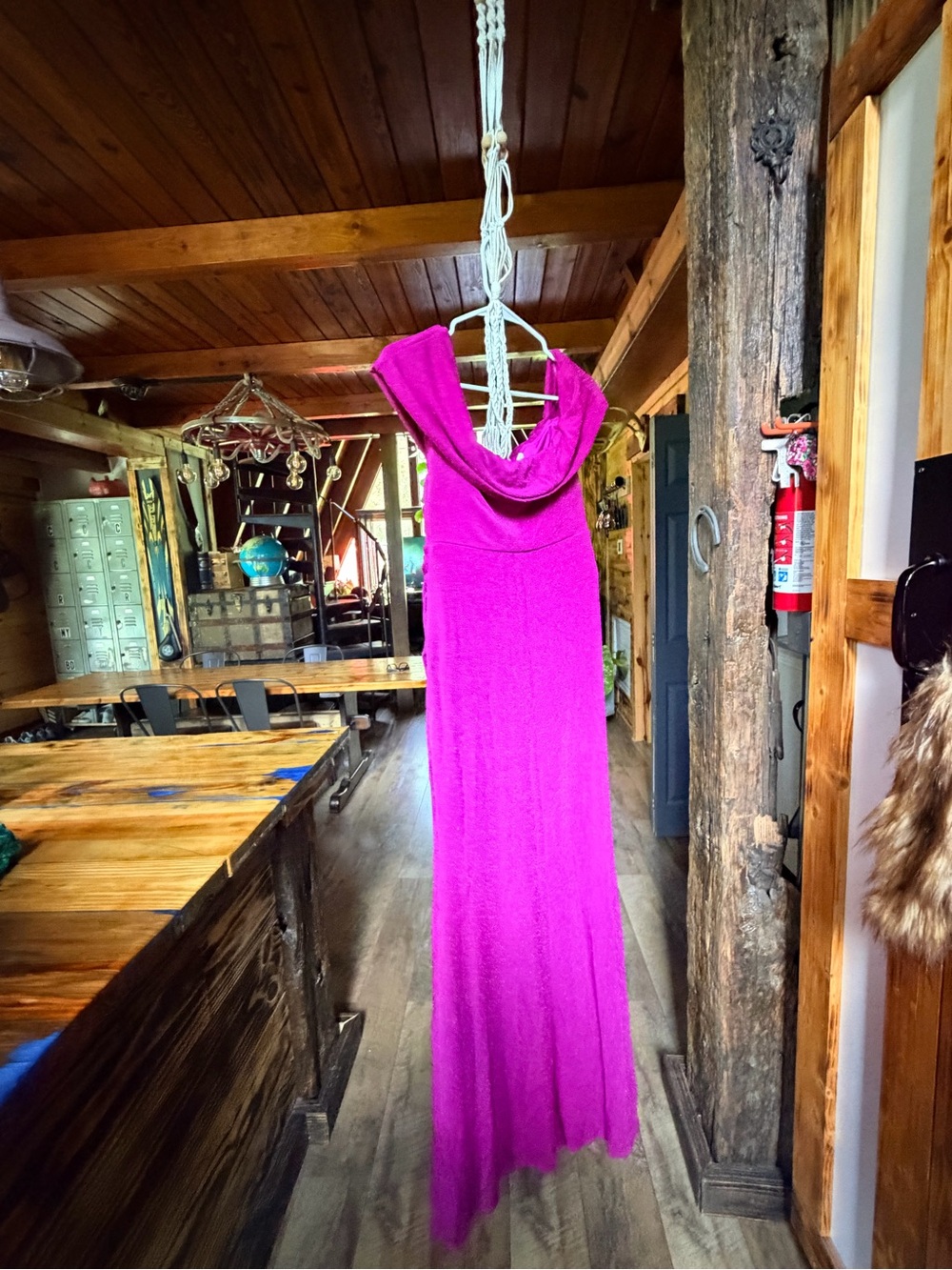 Cameo Vibrant Fuchsia Cowl Neck Maxi Dress
